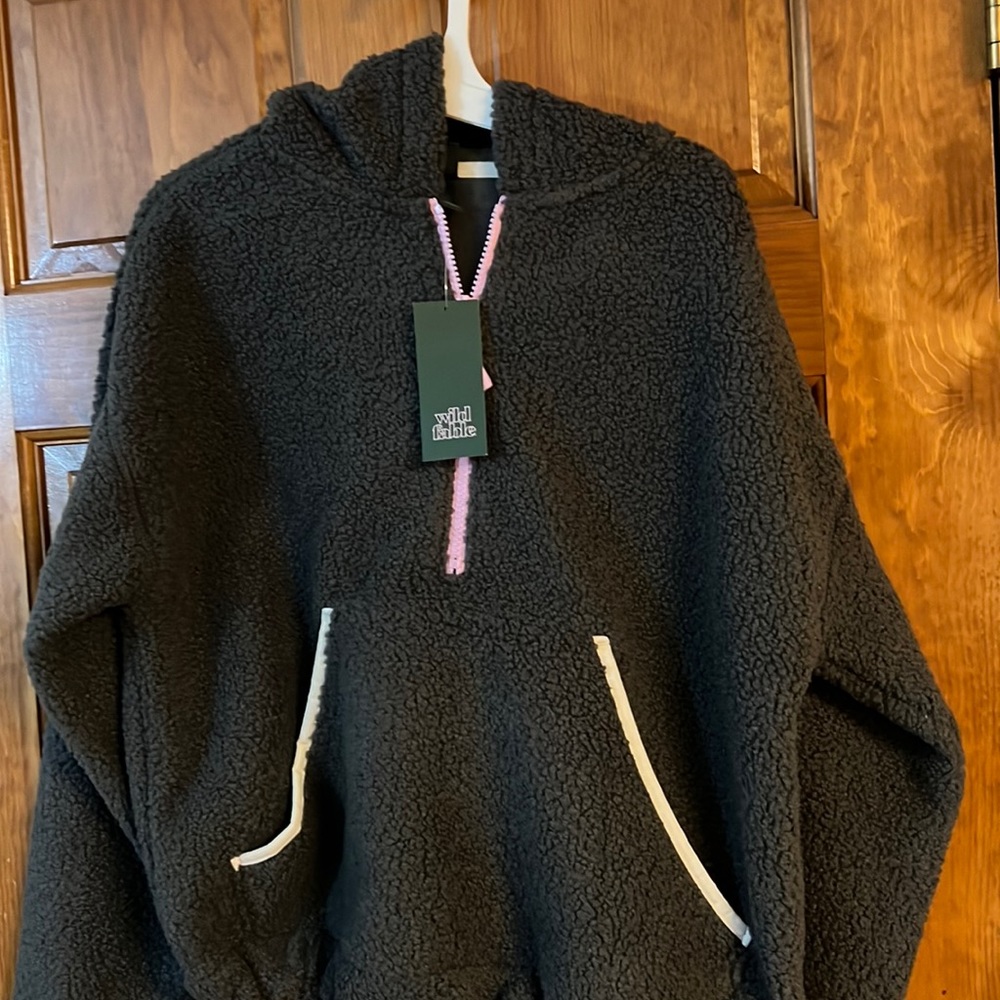 New Wild Fable Sherpa Hoodie 1/4 ZIP XS NWT